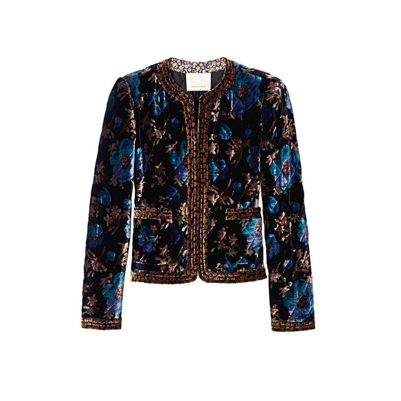 Rebecca Taylor Solstice Floral Velvet Jacket M NWT - Picture 3 of 12